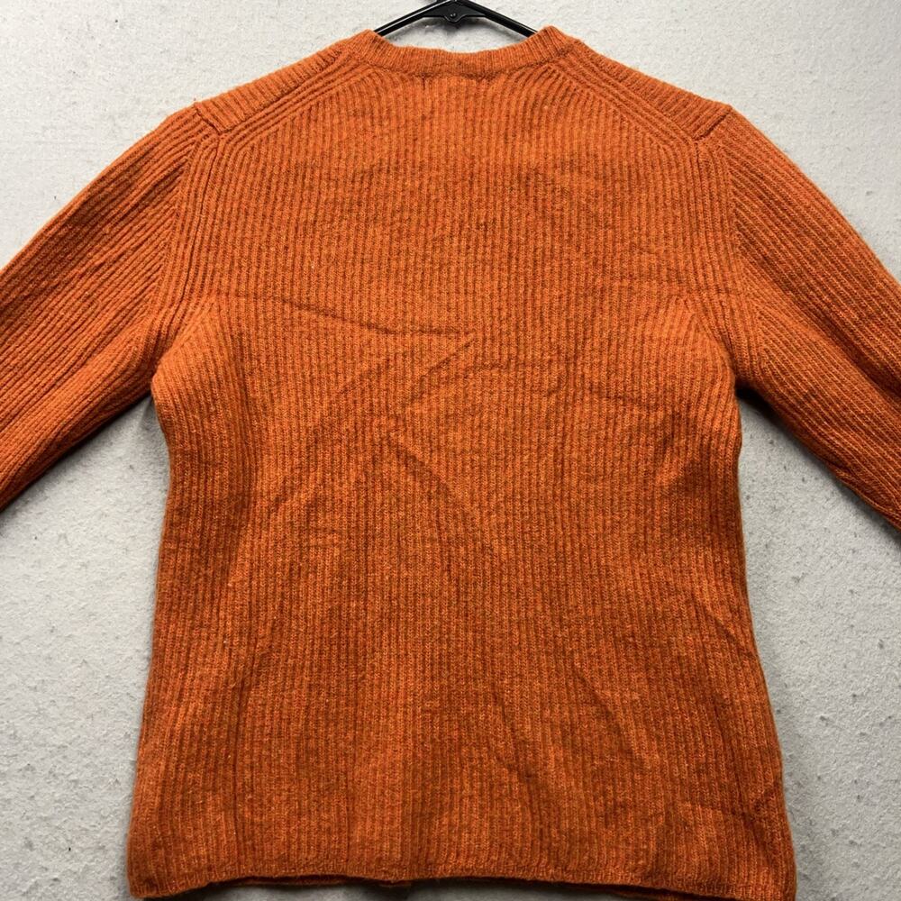 Vintage Banana Republic Italian Merino‎ Wool Sweater Orange V Neck Women S 2005 - Picture 5 of 7